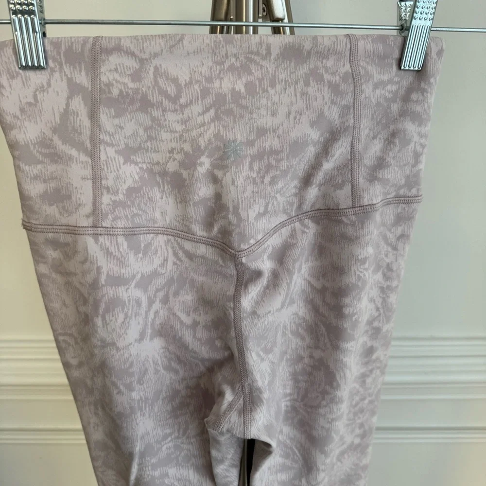 Athleta Cream Soft Pink Elation Textured Tights Small - Picture 7 of 8